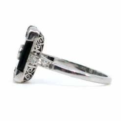 Bague Art Déco Onyx Diamants