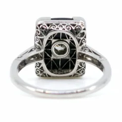Bague Art Déco Onyx Diamants