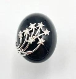 Bague Art Déco onyx et diamants