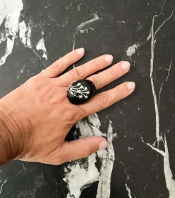 Bague Art Déco onyx et diamants