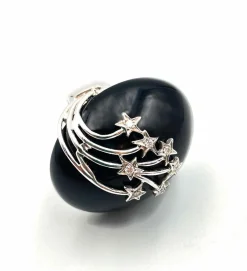 Bague Art Déco onyx et diamants