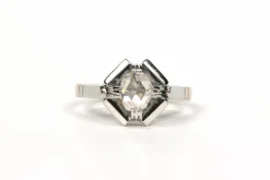 Bague Art Déco or blanc diamant