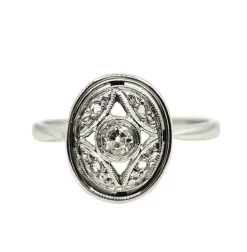 Bague Art Déco or Blanc Diamants