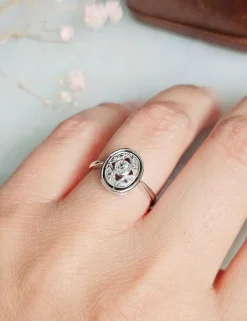 Bague Art Déco or Blanc Diamants