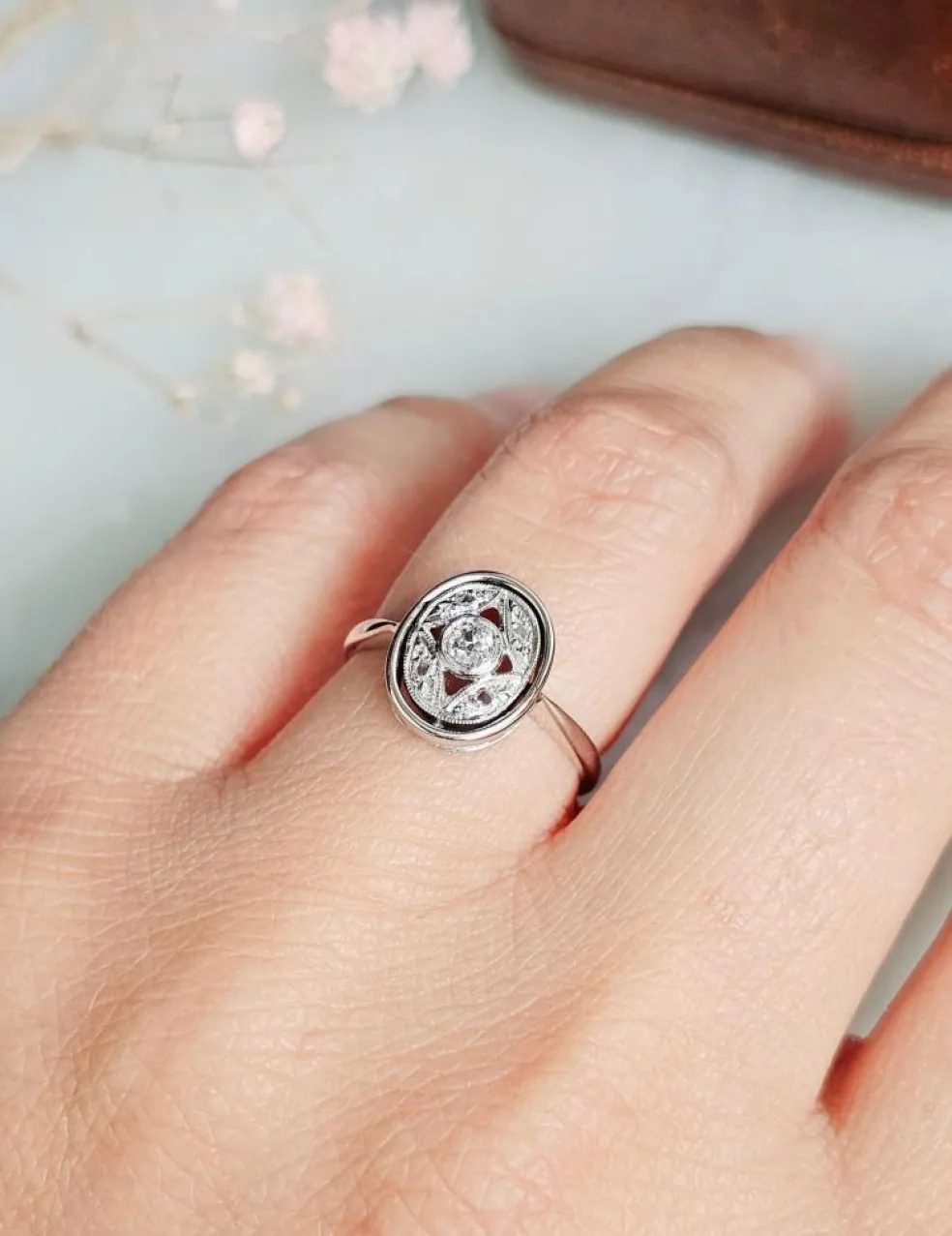Bague Art Déco or Blanc Diamants
