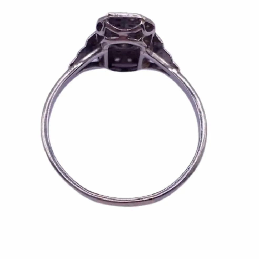 Bague Art Déco or blanc diamant
