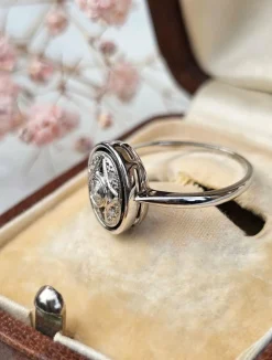 Bague Art Déco or Blanc Diamants
