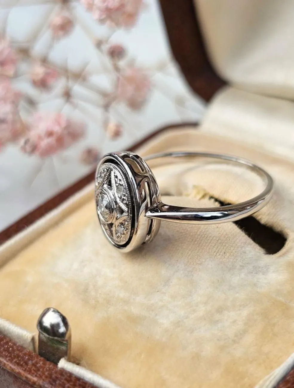 Bague Art Déco or Blanc Diamants