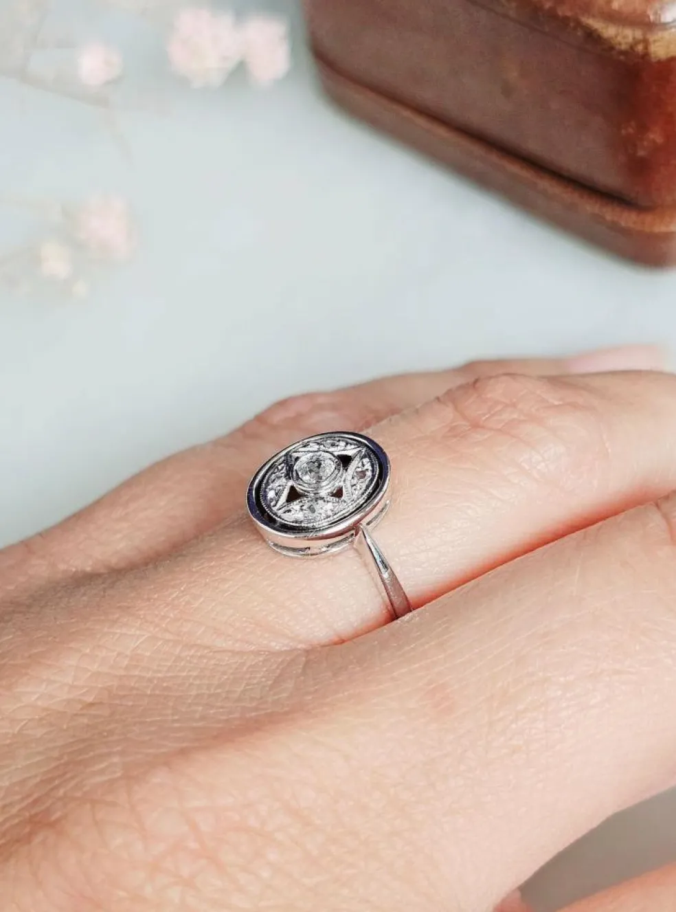 Bague Art Déco or Blanc Diamants
