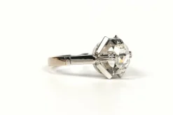 Bague Art Déco or blanc diamant