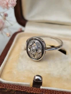 Bague Art Déco or Blanc Diamants