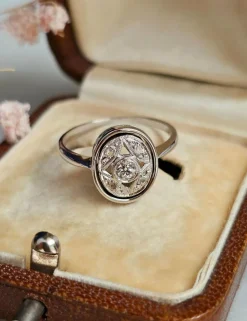 Bague Art Déco or Blanc Diamants