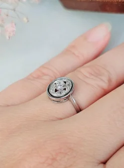 Bague Art Déco or Blanc Diamants