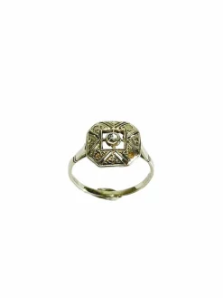 Bague Art Déco Or Blanc et Diamant