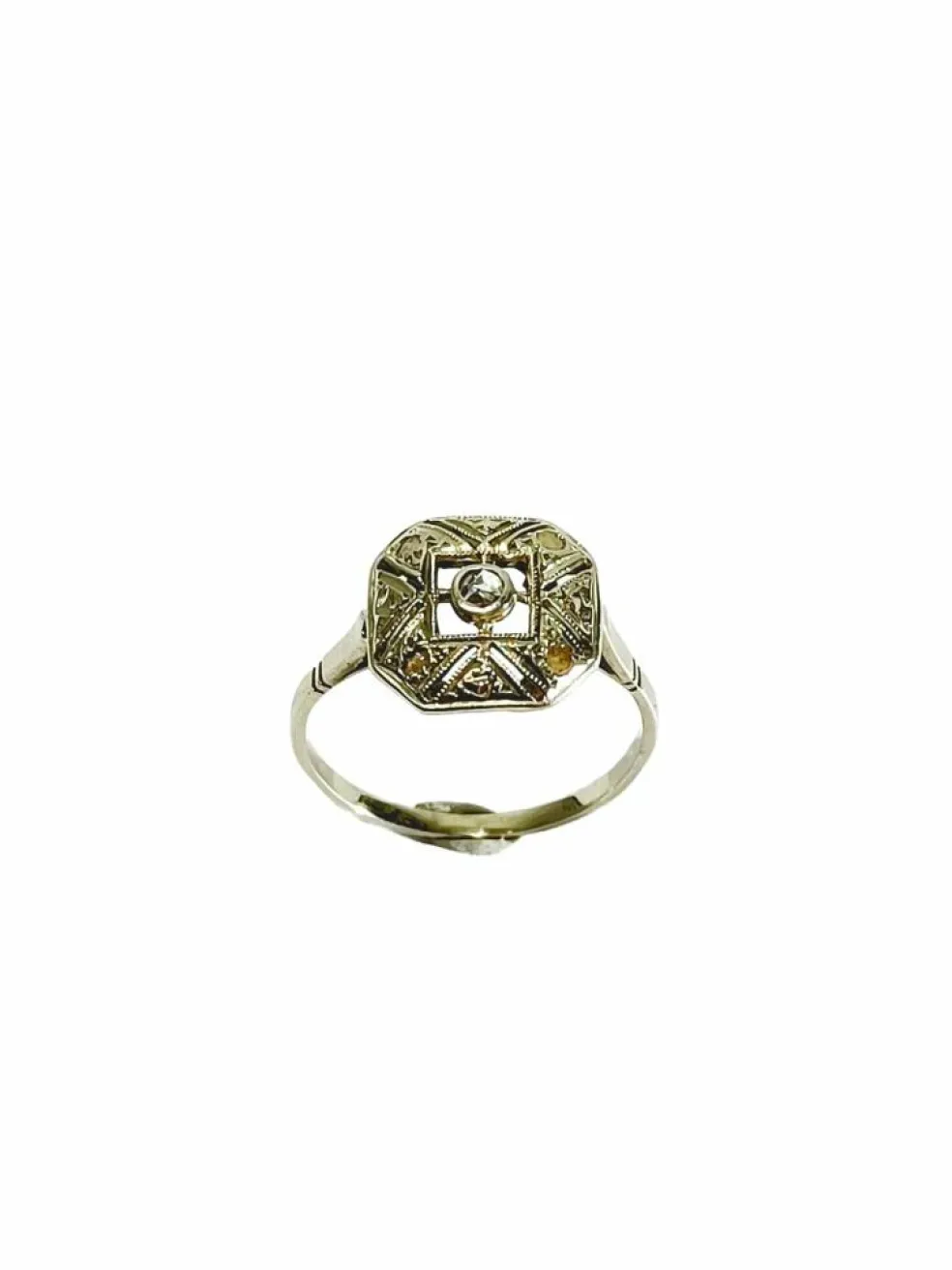 Bague Art Déco Or Blanc et Diamant