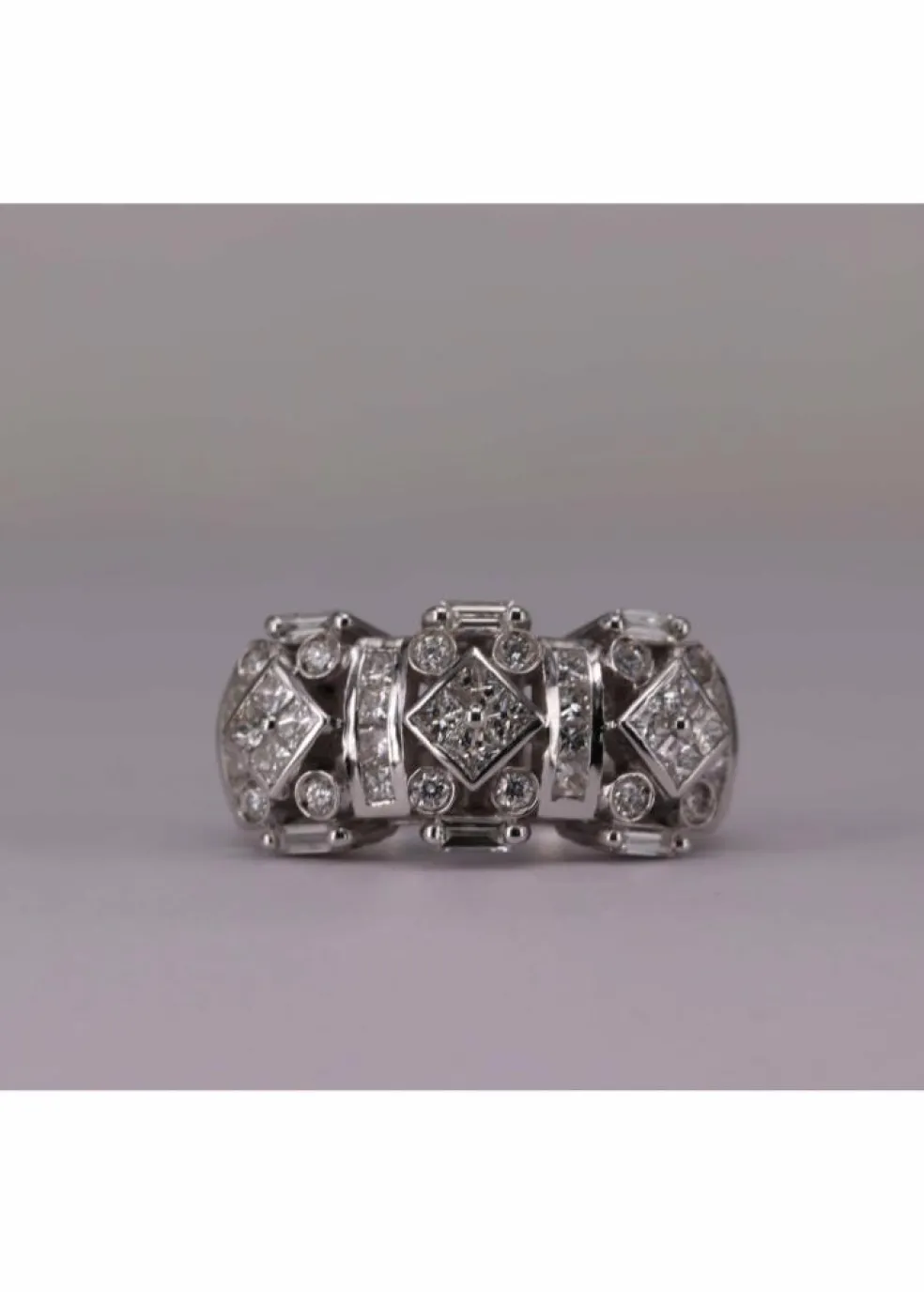 Bague Art Déco Or blanc et Diamants