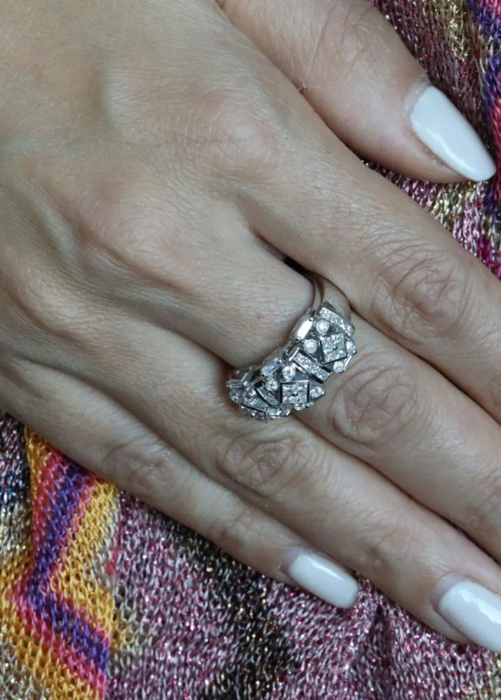 Bague Art Déco Or blanc et Diamants