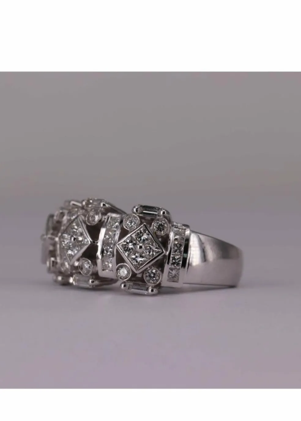 Bague Art Déco Or blanc et Diamants