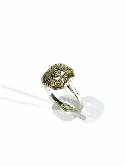 Bague Art Déco Or Blanc et Diamant