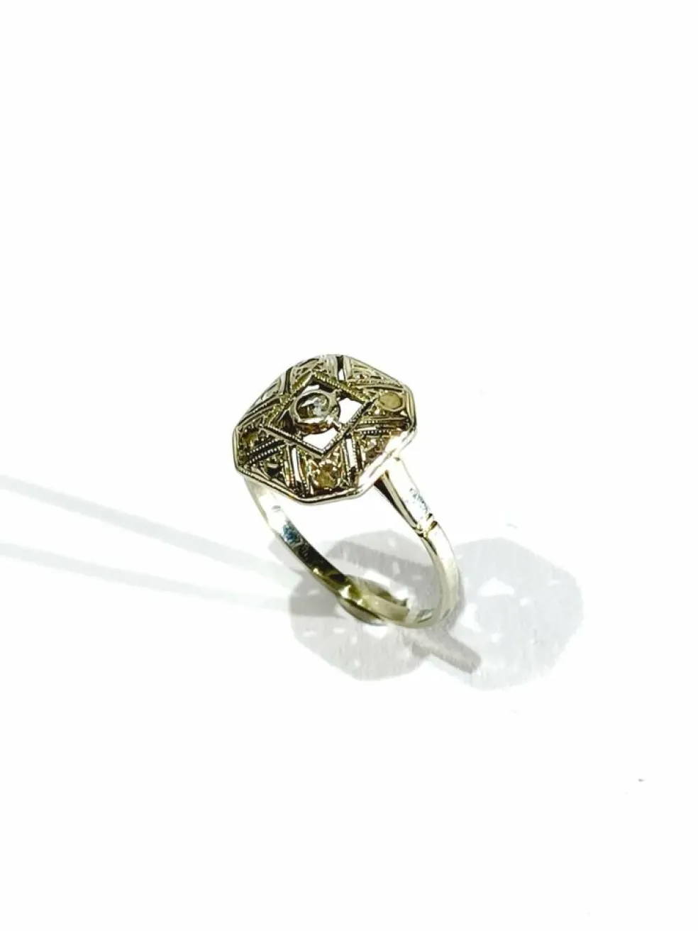 Bague Art Déco Or Blanc et Diamant