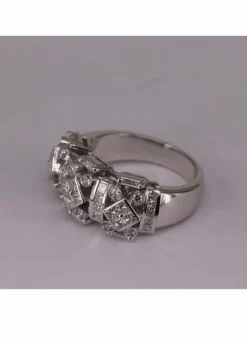 Bague Art Déco Or blanc et Diamants