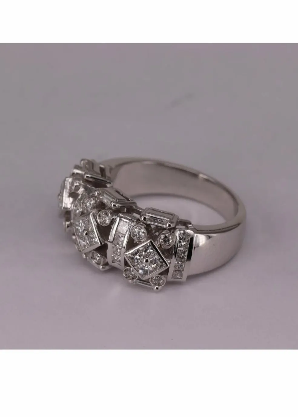 Bague Art Déco Or blanc et Diamants