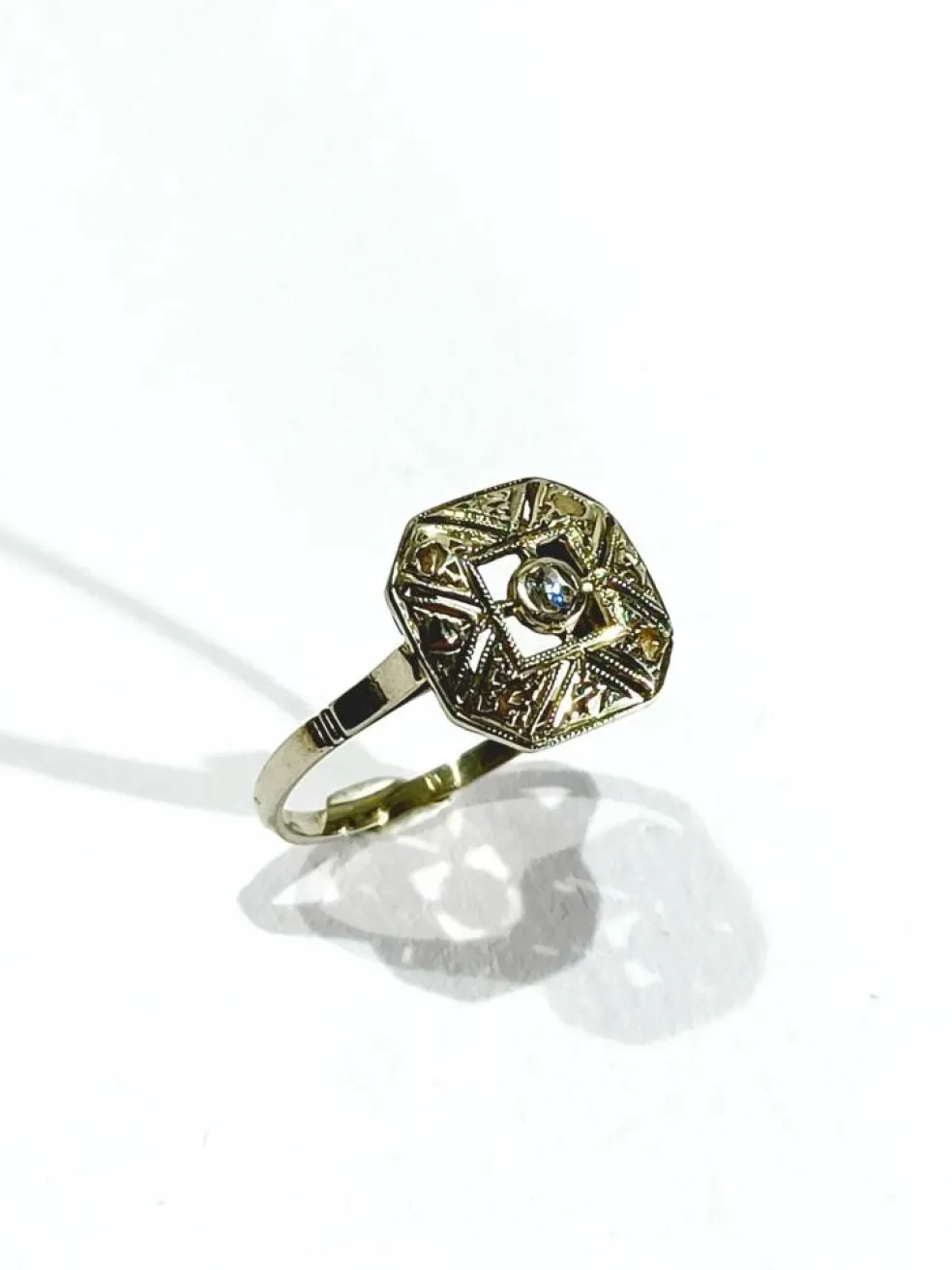 Bague Art Déco Or Blanc et Diamant