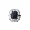 Bague Art Déco Or Blanc Onyx