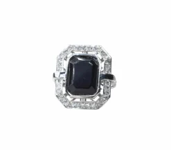 Bague Art Déco Or Blanc Onyx