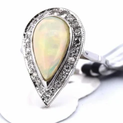 Bague Art Déco Or Blanc Opale