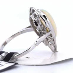 Bague Art Déco Or Blanc Opale