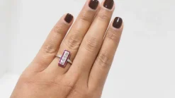 Bague Art Déco Or Blanc, Rubis Et Diamants