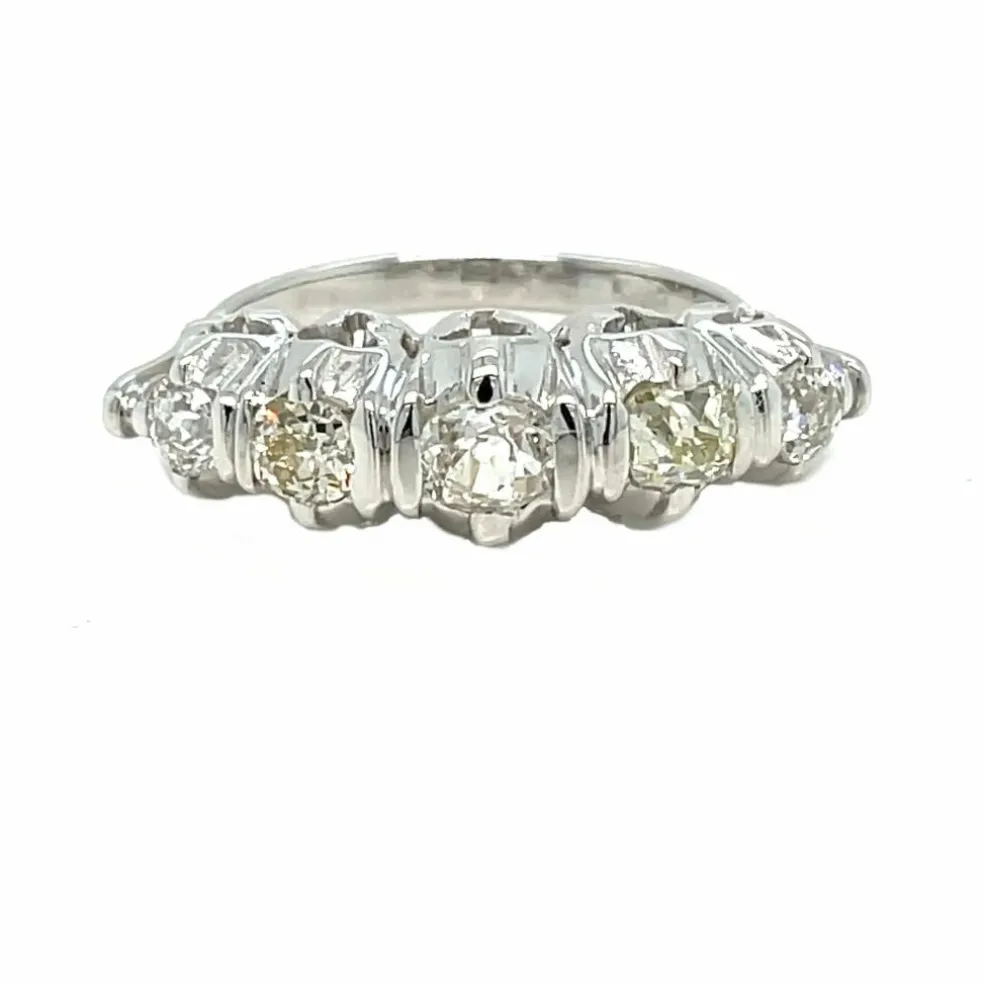 Bague Art Déco Or Diamant "Five-Stone"