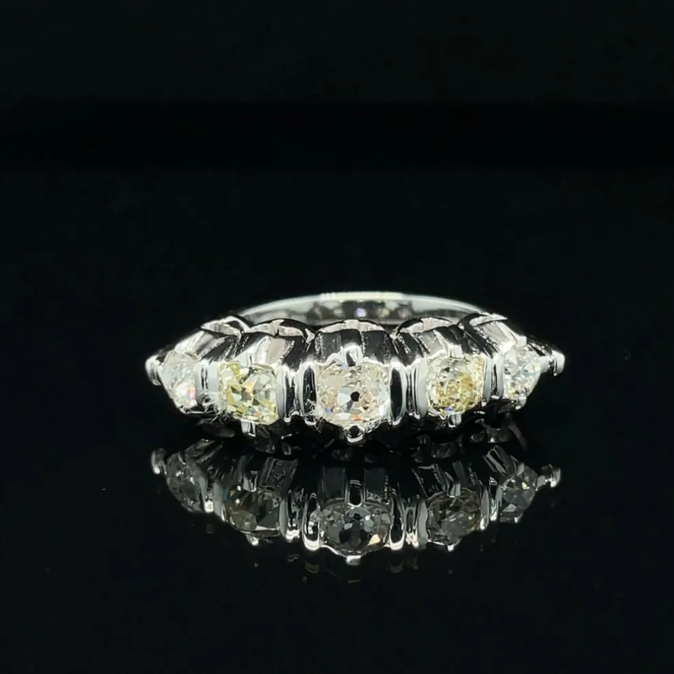 Bague Art Déco Or Diamant "Five-Stone"