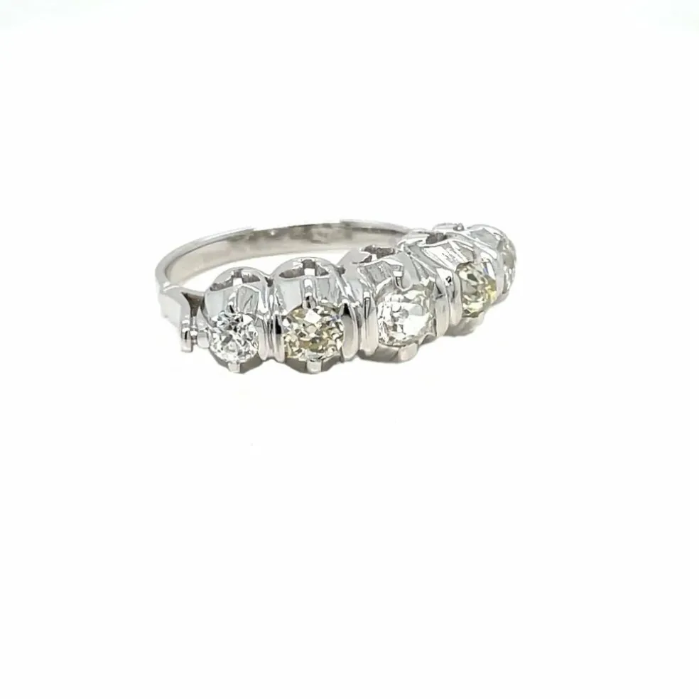 Bague Art Déco Or Diamant "Five-Stone"