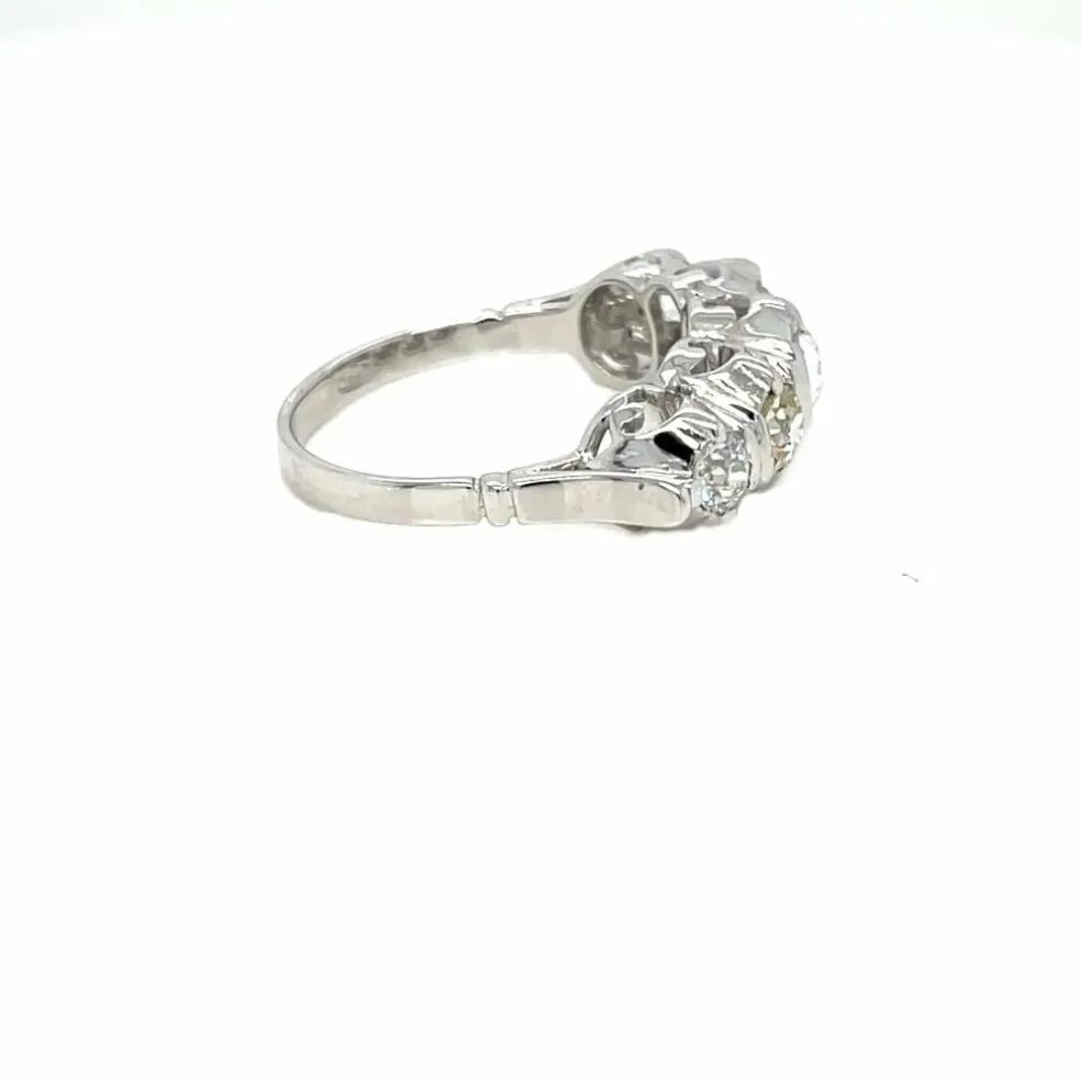 Bague Art Déco Or Diamant "Five-Stone"