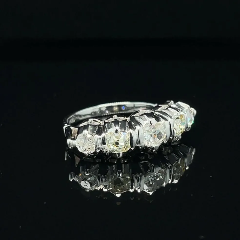 Bague Art Déco Or Diamant "Five-Stone"