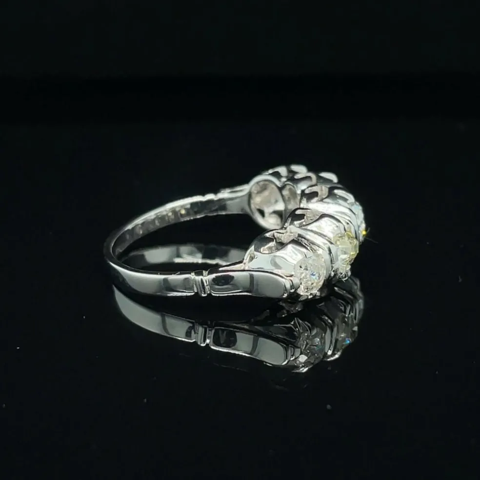 Bague Art Déco Or Diamant "Five-Stone"