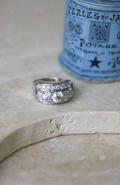 Bague Art Déco Or et Platine, Diamants 3.65 Cts
