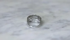 Bague Art Déco Or et Platine, Diamants 3.65 Cts
