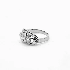 Bague Art Déco or gris diamant 0,40 carat