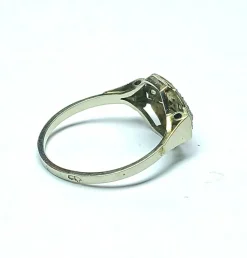 Bague Art Déco or gris, platine, et diamants, vers 1930
