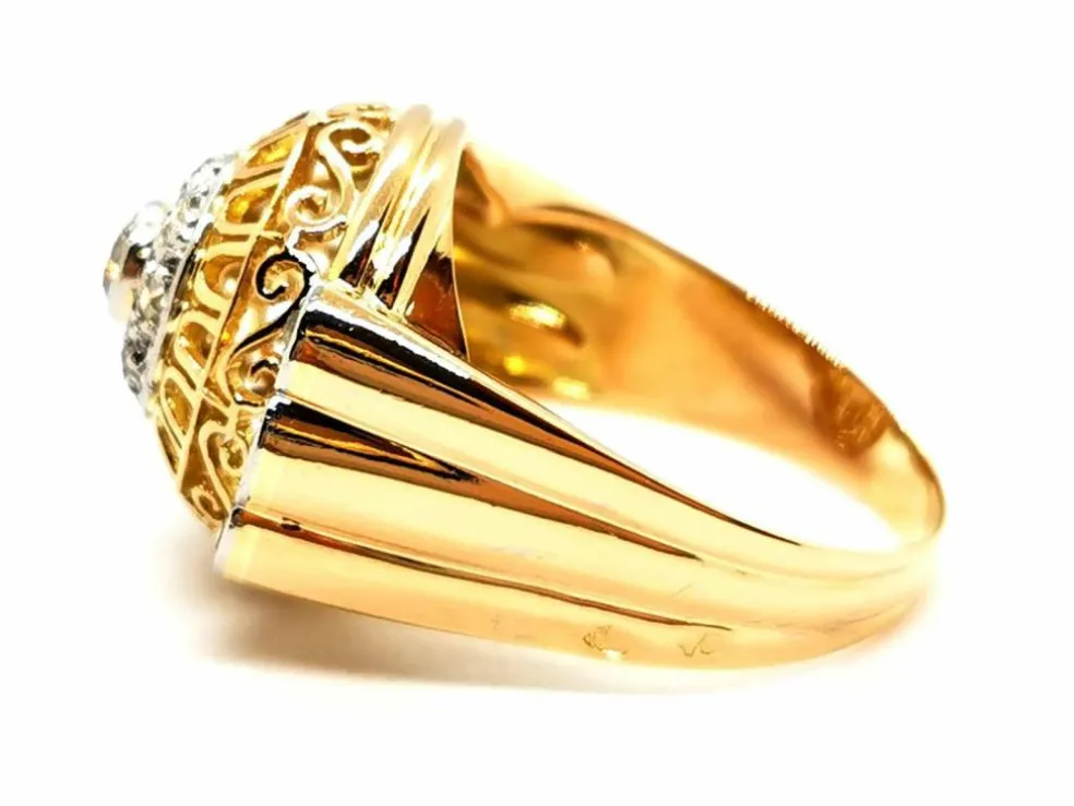 Bague Art déco Or jaune Diamant