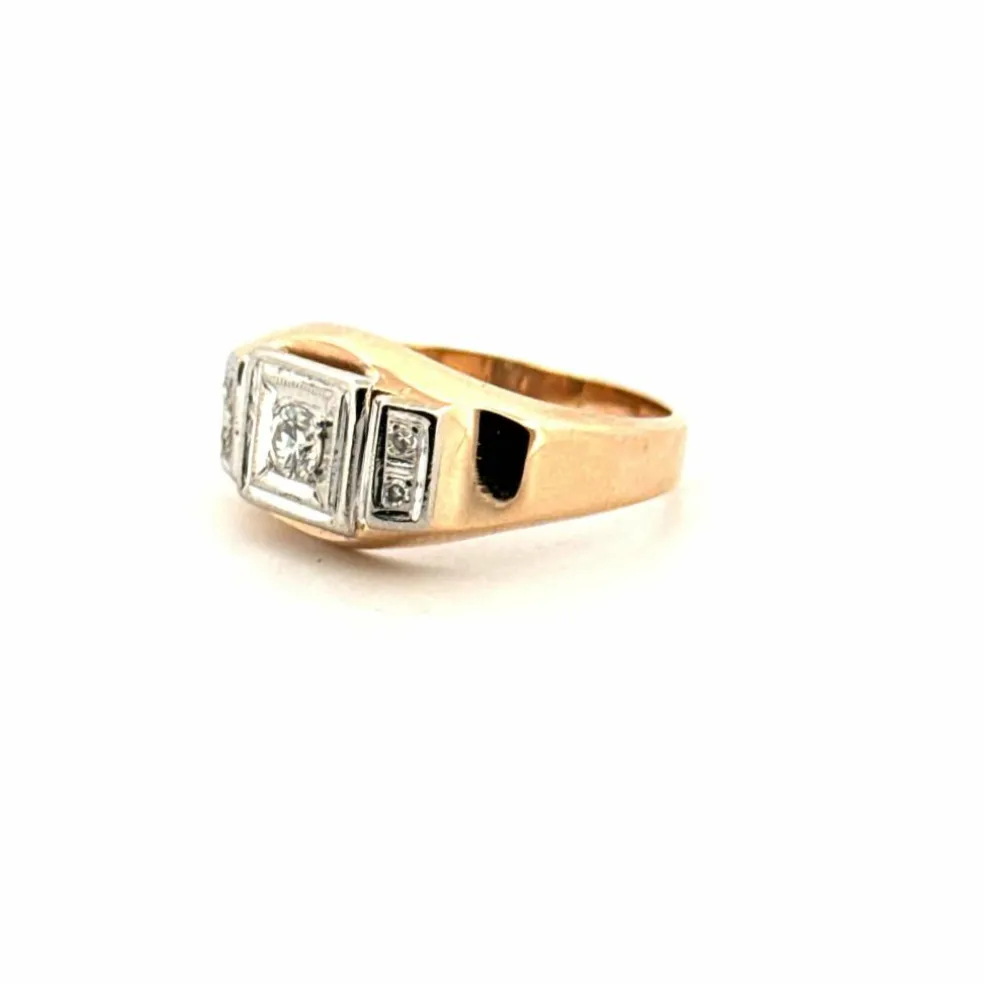 Bague Art Déco Or Jaune Diamants