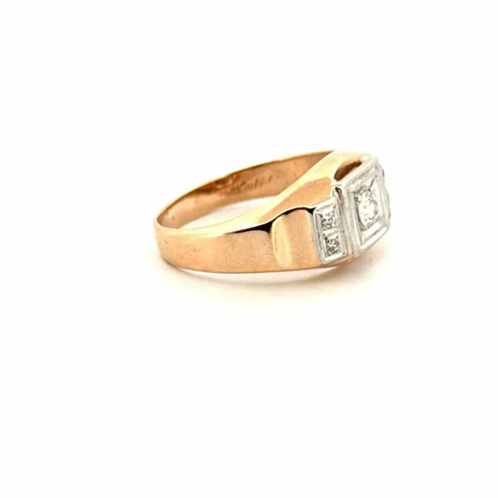 Bague Art Déco Or Jaune Diamants