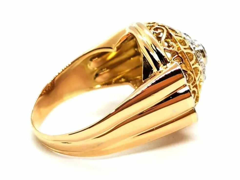 Bague Art déco Or jaune Diamant