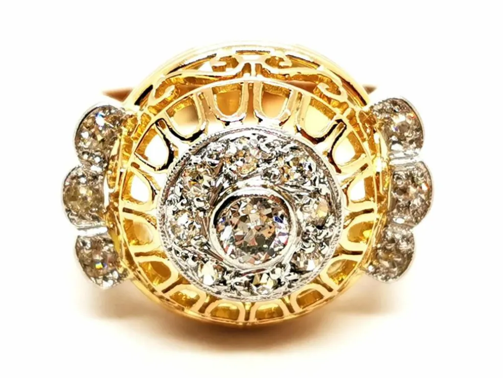 Bague Art déco Or jaune Diamant