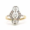 Bague Art Déco or jaune, or blanc, diamants