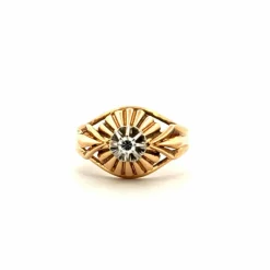 Bague Art Déco or jaune platine diamant