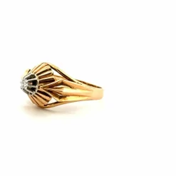 Bague Art Déco or jaune platine diamant